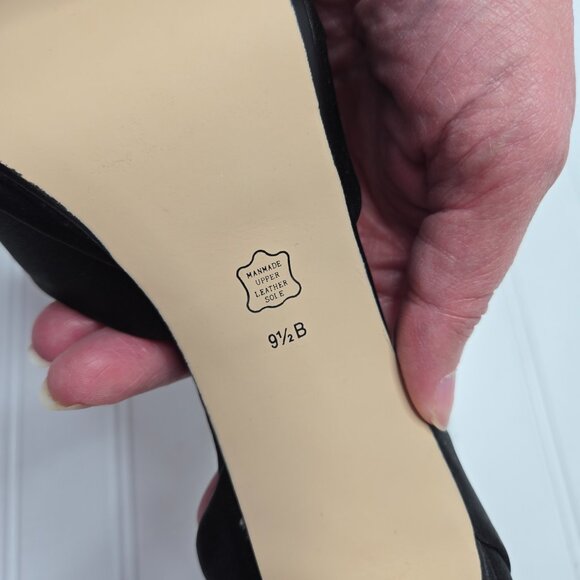 CAPARROS Lizzie Black Crepe D' Orsay Satin Heels New In Box Women's Size 9.5 - Picture 4 of 7